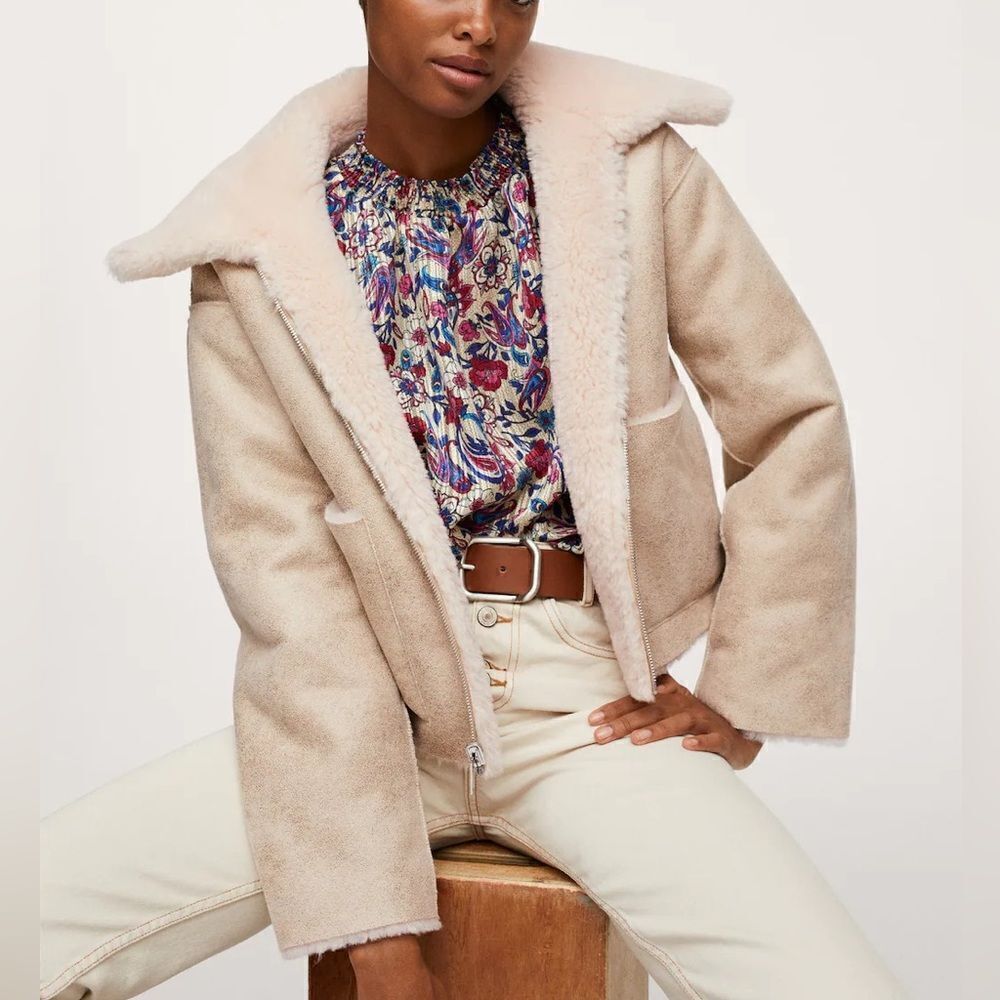 Mango Reversible faux shearling-lined jacket - Picture 6 of 11